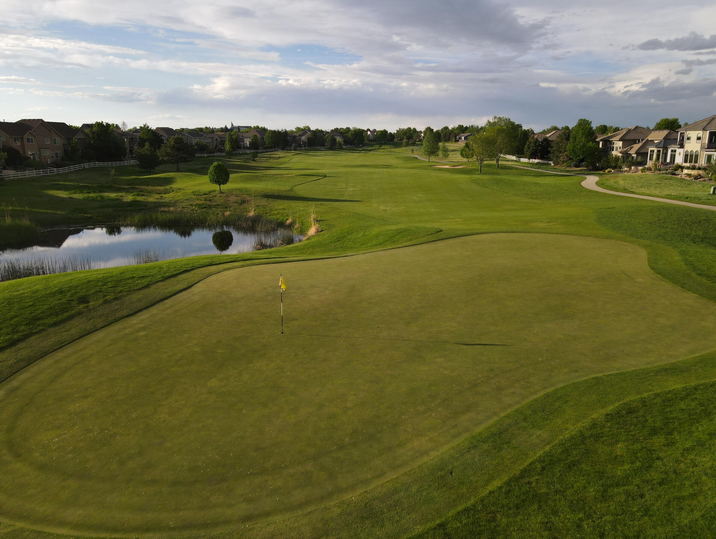 Looking down the 2nd hole from the green